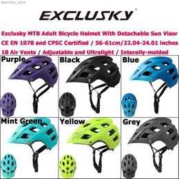 Cycling Caps Masks Exclusky Adult MTB Cycling Helmet Adjustable Lightweight Safety Road Mountain Men Women Bike Helmet L48