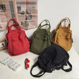 Women Backpack Canvas Girl Fabric School Bag College Student Vintage Female Laptop Bag Travel Ladies Backpack 240407