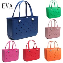 EVA Beach Bag Large Handbag New European and American Fashion Shoulder Bag Large Capacity Hole Bag Storage Bag