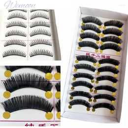 False Eyelashes Taiwan 10 Pairs Fake Cotton Thread Soft Stem Natural Cross Volume Dramatic Eye Lash Thick Daily Makeup