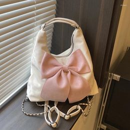 Shoulder Bags Fashion Womens Purses And Handbags PU Leather Hobo Top Handle Bag With Cute Bow Knot Trendy Crossbody Purse Tote