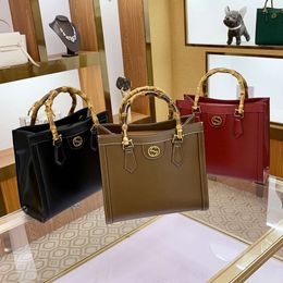 Bamboo Womens Tote Bag 2023 New Shoulder Versatile Texture Light Luxury Genuine Leather Handbag