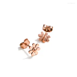 Stud Earrings Daisy Flower For Women Girls Gold Rose Silver Colour Stainless Steel Charm Jewellery Gift (GE139)