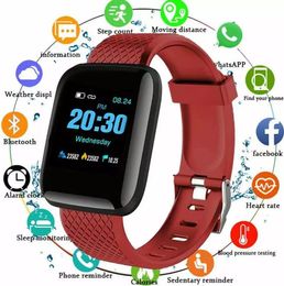 116plus New Stylish D13 Smart Watches Electronic Sports Smartwatch Fitness Tracker For Android Smartphone IP67 Waterproof Watch3598006