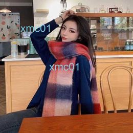 Scarves Collar Plaid Scarf Version Must Be Thick in Autumn and Winter Rainbow Womens Ac Korean Warmm3rl 3JJC