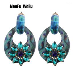 Dangle Earrings NeeFu WoFu Drop Sun Flower Resin Earring Big For Woman Large Brinco Ear Oorbellen Vintage Fashion Gif