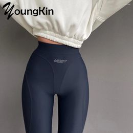 Women's Leggings Youngkin Women Lenggings High Waist Letter Embroidery Pencil Pants Sport Yogo Casual Skinny Seamless Workout Fitness Push