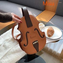 Bag Leather Bags For Women 2024 Luxury Purses And Handbags Violin Style Multifunction Fashion Trend Korean Female Shoulder