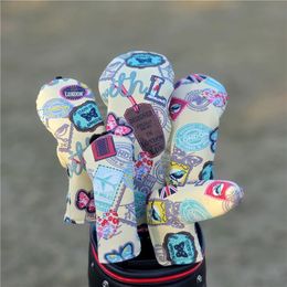 Classic Generic Colorful Golf Club Driver Fairway Woods Hybrid And Putter Headcover Sports Golf Club Head Protect Cover 240409