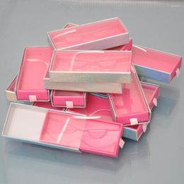 False Eyelashes 20/pack Wholesale Eyelash Packaging Box Lash Boxes Custom Faux Mink Lashes Strip Magnetic Clear Empty Case Vendor