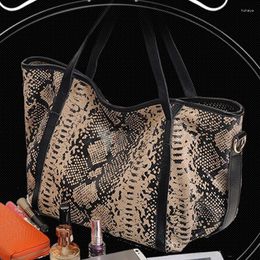 Bag Classic Fashion Bags For Women Leather Handbags Snake-print Cowhide One Shoulder Large Large-capacity