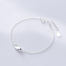 Link Bracelets Cute Sweet Scrub Whale Fresh Silver Color Temperament Female Trendy Resizable SBR046201f