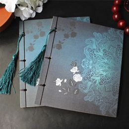 Chinese Style Retro Butterfly Pattern Wirebound Notebook Hand Account Notepad Thick Creative School Student Chic Diary Book 240409