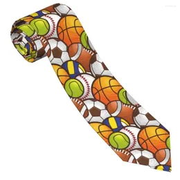 Bow Ties Sport Ball Neckties Unisex Polyester 8 Cm Rugby Football Basketball Neck For Mens Silk Wide Shirt Accessories