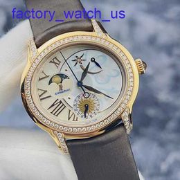 Top AP Wrist Watch Millennium Series Womens Watch 77315OR Original Diamond Rose Gold Dynamic Lunar Phase Display Automatic Mechanical Watch 39mm