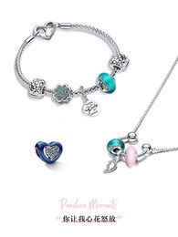 pandoras charm designer Jewellery woman bracelet pandorabracelet new Product Blue Rotating Love String Adorned by Blue Diy Womens Small and High End