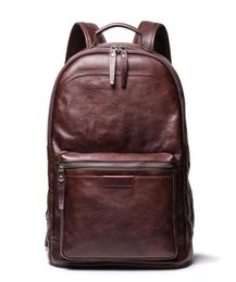 Backpack Nesitu Vintage Coffee Brown Vegatable Tenned Full Grain Genuine Leather 156039039 Laptop Women Men Backpacks Trave7071720