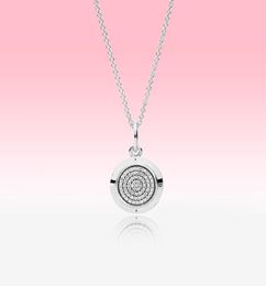 CZ diamond Disc Pendant Necklace Women Mens Fashion Jewelry for 925 Sterling Silver Chain Necklaces with Original gift Box6769705