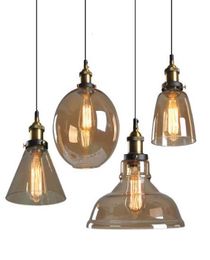 Loft Glass Pendant Light Retro Pendant Lights Smoky Grey Hanging Light Industrial Lighting Fixture for bar restaurant6849516