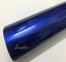 152x20mRoll 5x67ft Car Styling Wrap Air Bubble Metallic Glossy Blue Vinyl Car Wrap Sticker5739572