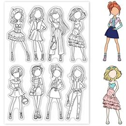 Gift Wrap Fashion Woman Clear Stamp Skirt Silicone Lovely Womans Rubber For Scrapbook Journal Card Making