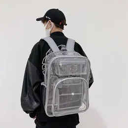 Backpack PVC Transparent Backpacks For Women Large Capacity Men Fashion Back Pack Waterproof Simple School Bags