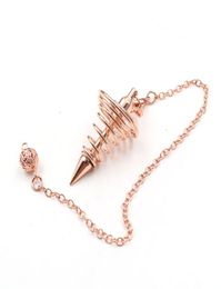 10 Pcs Trendy Pendant Many Colors Spiral Metal Cylinder Pendulum for Dowsing Link Chain Unique Jewelry1204915