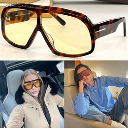 Womens holiday oversized CASSIUS Sunglasses AMBER HAVANA FT0965 Cassius Sunglasses by Womens Paired with yellow lenses Size 70-4-135 with original box