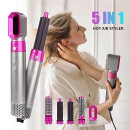 Dryers 5 in 1 Hair Dryer Hot Comb Set Professional Curling Iron Hair Straightener Styling Tool Hair Dryer Household