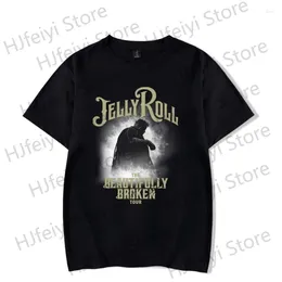 Men's T Shirts Jelly Roll Beautifully Broken Tour 2024 Merch Tshirt For Women/Men Unisex Casuals O-neck Short Sleeve T-Shirt Streetwear