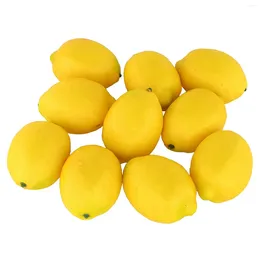 Bottles Fake Fruit Home House Kitchen Party Decoration Artificial Lifelike Simulation Yellow Lemon 10pcs Set