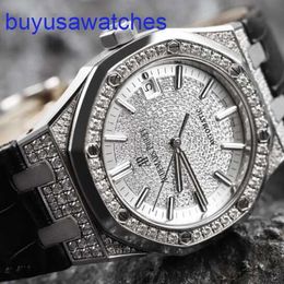 AP Pilot Wrist Watch Royal Oak 15452bc Platinum Original Diamond Full Sky Star Watch Automatic Mechanical Size Approximately 37mm 18k Platinum Watch