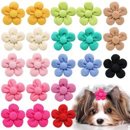 10PCS Spring Dog Bows For Puppy Cat Flower Bowknot Rubber Bands for Dogs Fashion Hair Accessories Grooming Accesories 240418