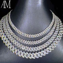 Wholesale Price Hot 925 Silver Iced Out Chain Necklace Bracelet 8mm 10mm 12mm15 Mm Vvs Moissanite Diamond Cuban Link Ch