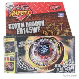 4D Beyblades B-X TOUPIE BURST BEYBLADE SPINNING TOP Metal Fusion L-Drago Destructor Destroy DF105LRF GOLD Armored - STARTER SET WITH LAUNCHER