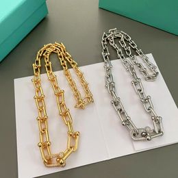 Necklace brand designer necklace luxury Jewellery Necklaces Solid Colour Letter Design Necklace higher quality diamond Jewellery Christmas gift 2 colours very good