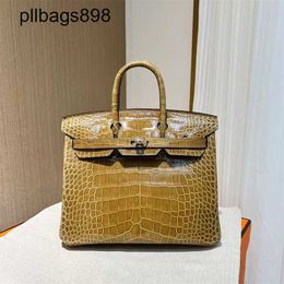 Handmade 7a Handbag Bikns Genuine Leather of alligator skin 25CM luxury womensZNBG