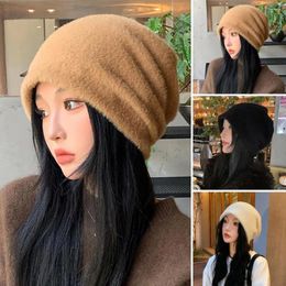 Berets Women Solid Colour Hat Comfortable Plush Super Soft Korean Style Women's Imitation Pile Autumn Winter Outdoor