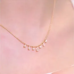 Chains 2024 S925 Silver Droplet Tassel Necklace Pear Shaped Gold Plated Personalised Fashion European And American Style