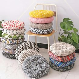 Pillow Patterned Printed Fabric Round Cotton Linen Seat For Chairs And Floor Pouffes Providing Comfortable Seating Experience