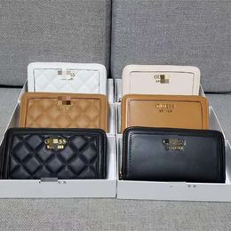 Handbag Designer Hot Selling 50% Discount Wallets Gswallet Gus Solid Colour Card Bag Minimalist Diamond Grid Medium Length Handheld Wallet Zero
