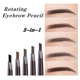 Enhancers 5 Color Double Ended Eyebrow Pencil Waterproof Long Lasting Paint Tattoo Eyebrow Black Brown Eyebrow Pencil With Brush Makeup