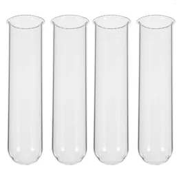 Vases 4 Pcs Desk Hydroponic Test Tube Vase Desktop Accessories Glass Propagation Station