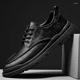 Casual Shoes Leather Men Outdoor Comfort Non-slip Dress Flats Lace Up Bussiness Walking Oxfords Zapatos Hombre
