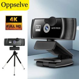 Webcams Webcam 4K Full HD Web Camera With Microphone USB Online Webcam Auto Focus 1080 P USB Changing Webcam For Laptop YouTube Desktop