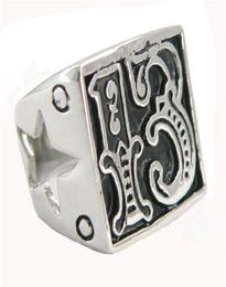FANSSTEEL stainless steel vintage mens or wemens Jewellery SIGNET lucky EVIL 13 cutout star BIKER RING number RING 10W3331367752197