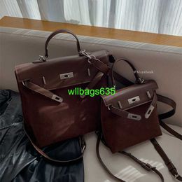 Leather Backpack Bags Trusted Luxury Ky Handbag Spring New Maillard Genuine Leather Backpack with High Quality and Large Capacity Commuter W have logo HB593X