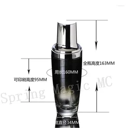 Storage Bottles 500 Pieces/Lot Wholesale 100ml Black/Red Glass With Gold/Silver Lotion Pump Cosmetics Packaging