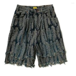 Men's Shorts Kapital Japanese Style Feather Denim And Women's Fashion Casual Spring Summer Loose