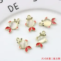 Dangle Earrings Novelty Korea Quirky Jewellery Alloy Dripping Simulation Creative Goldfish DIY Necklace Material